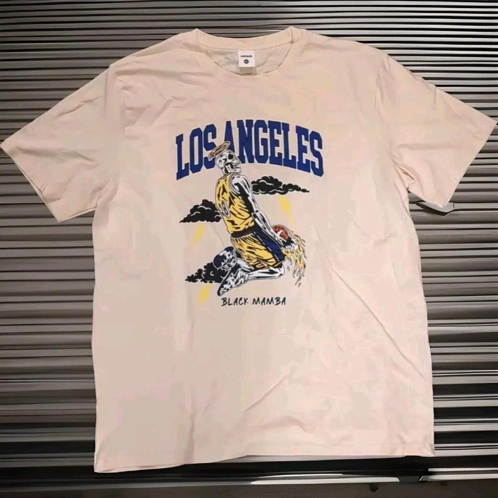 Black Mamba - Kobe Bryant - La Lakers - Beige Color - T Shirt - Tee - Large L